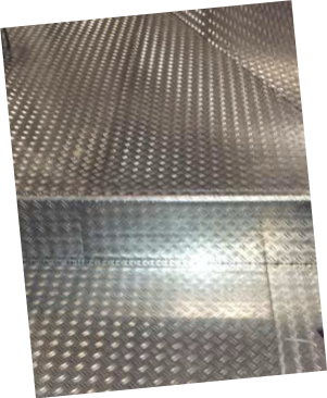 Custom-made stainless steel floor sections